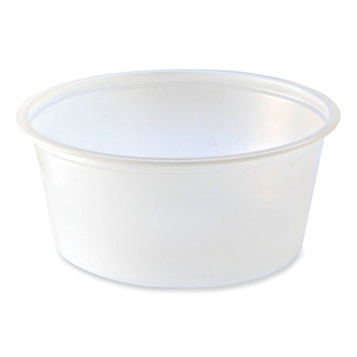 Portion Cups, 3.25 oz, Plastic, Translucent, 125/Sleeve, 20 Sleeve/Carton