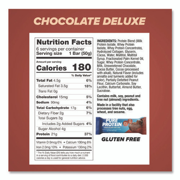 Pure Protein Bar, Chocolate Deluxe, 1.76 oz Bar, 6/Box