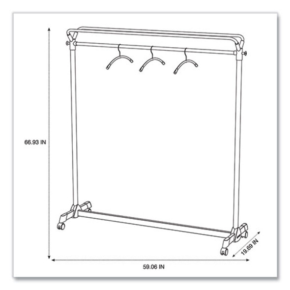 Large Capacity Garment Rack, 63.5w x 21.25d x 67.5h, Black/Silver