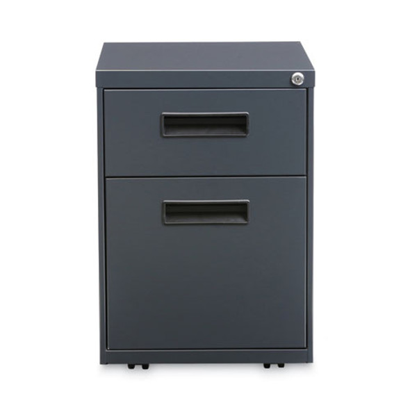 File Pedestal, Left or Right, 2-Drawers: Box/File, Legal/Letter, Charcoal, 14.96" x 19.29" x 21.65"