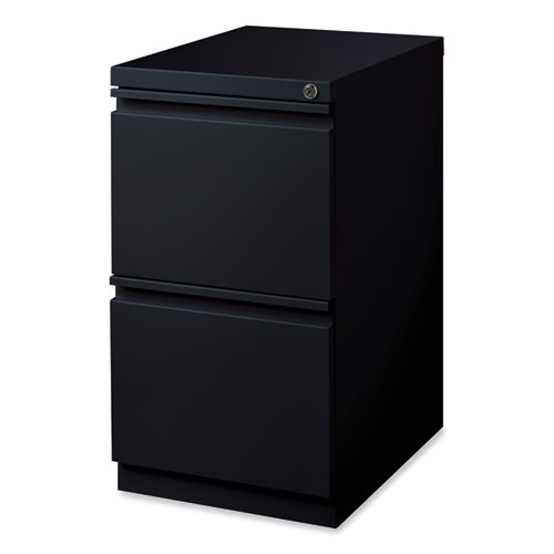Full-Width Pull 20 Deep Mobile Pedestal File, 2-Drawer: File/File, Letter, Black, 15 x 19.88 x 27.75