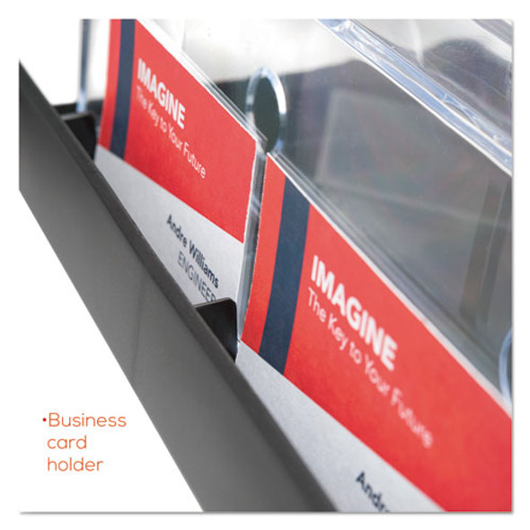 3-Tier Literature Holder, Leaflet Size, 11.25w x 6.94d x 13.31h, Black