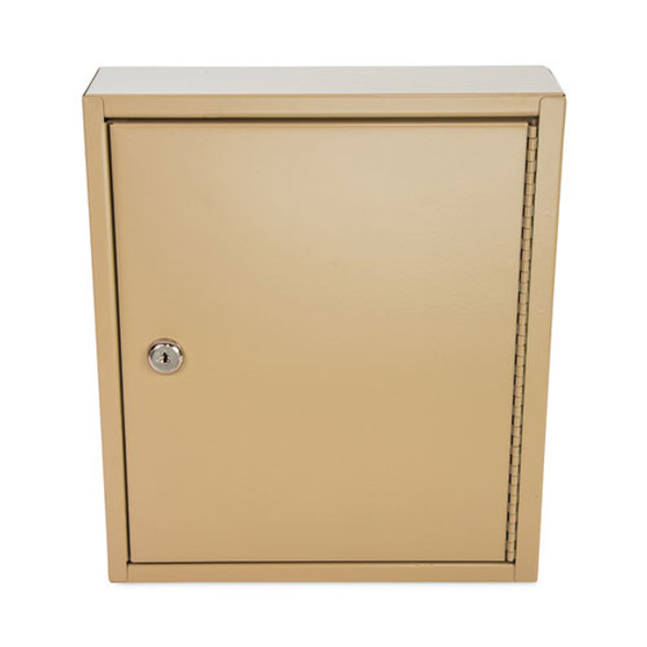 Key Lockable Key Cabinet, 60-Key, Metal, Sand, 10.63 x 3 x 12.13