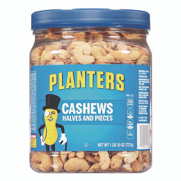 Salted Cashew Halves and Pieces, 26 oz Canister