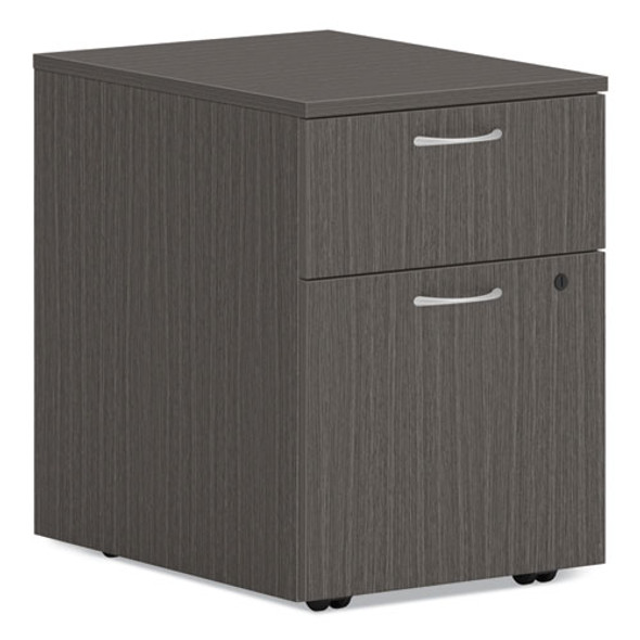 Mod Mobile Pedestal, Left or Right, 2-Drawers: Box/File, Legal/Letter, Slate Teak, 15" x 20" x 20"