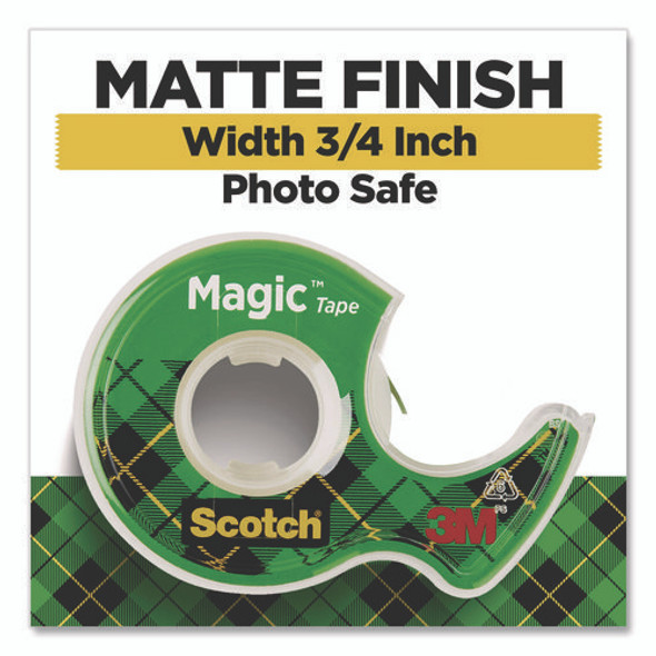 Magic Tape in Handheld Dispenser, 1" Core, 0.75" x 24.9 ft., Clear, 2/Pack