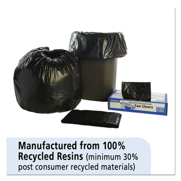 Total Recycled Content Plastic Trash Bags, 33 gal, 1.3 mil, 33" x 40", Black/Brown, 100/Carton