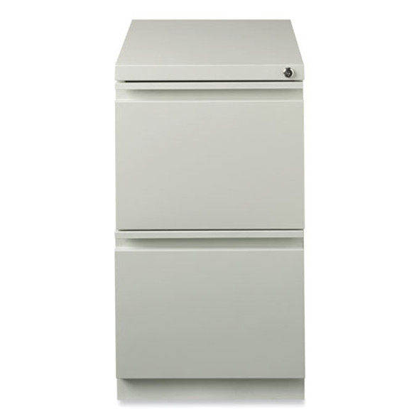 Full-Width Pull 20 Deep Mobile Pedestal File, 2-Drawer: File/File, Letter, Light Gray, 15 x 19.88 x 27.75
