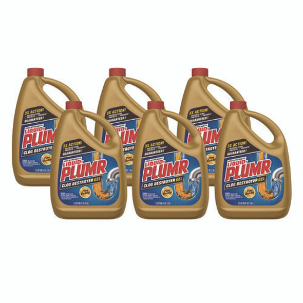 Pro-Strength Full Clog Destroyer Plus PipeGuard, Gel, 80 oz, 6/Carton Pro-Strength Full Clog Destroyer Plus PipeGuard, Gel, 80 oz, 6/Carton