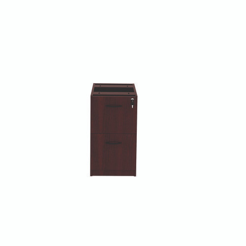 Alera Valencia Series Full Pedestal File, Left or Right, 2 Legal/Letter-Size File Drawers, Mahogany, 15.63" x 20.5" x 28.5"