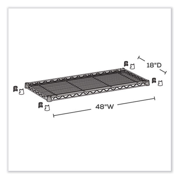 Commercial Extra Shelf Pack, 48w x 18d x 1h, Steel, Black, 2/Pack