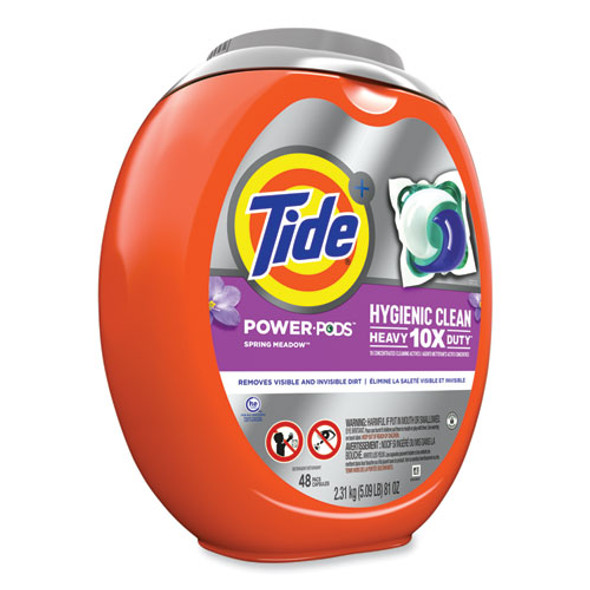Hygienic Clean Heavy 10x Duty Power Pods, Spring Meadow Scent, 81 oz Tub, 48 Pods/Tub, 4 Tubs/Carton