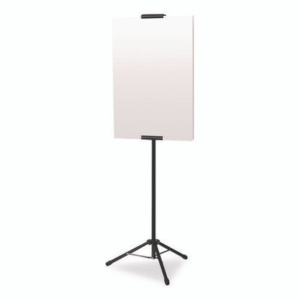Blank Floor Sign Stand, Holds Posters Up to 77", 26" to 86" Tall, Black Stand, White Face