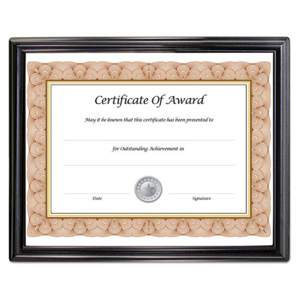 EZ Mount Document Frame with Trim Accent and Plastic Face, Plastic, 8.5 x 11 Insert, Black
