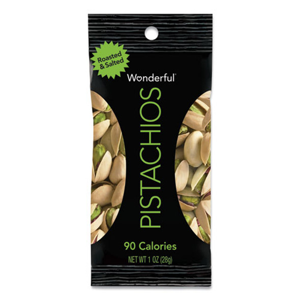 Wonderful Pistachios, Roasted and Salted, 1 oz Pack, 12/Box