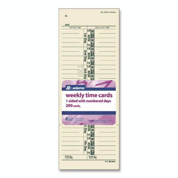 Time Cards for Acroprint, Amano and Lathem Time Clocks, One-Sided, 3.38" x 9", 200/Pack