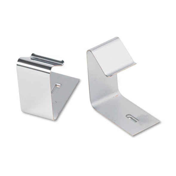 Flexible Metal Cubicle Hangers, For 1.5" to 2.5" Thick Partition Walls, Silver, 2/Set