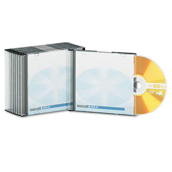 DVD-R Recordable Disc, 4.7 GB, 16x, Jewel Case, Gold, 10/Pack
