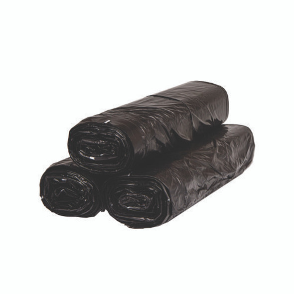 Low-Density Can Liners, 33 gal, 1.25 mil, 33" x 39", Black, Flat Pack, 250/Carton