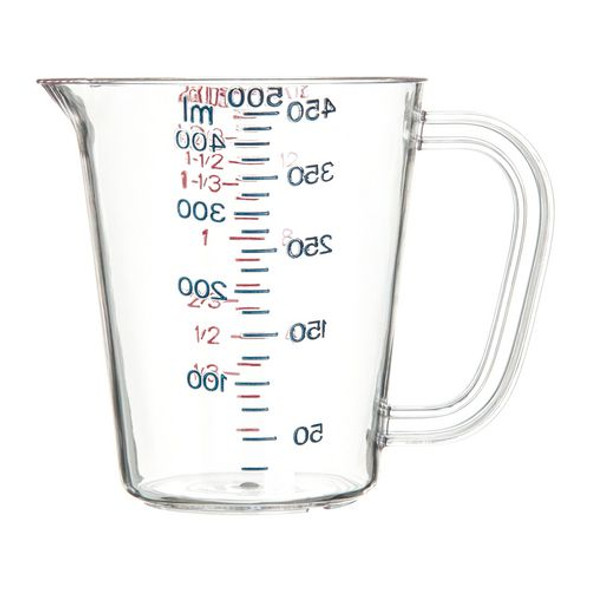 Commercial Measuring Cup, 1 pt, Plastic, Clear