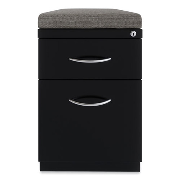 Arch Pull 20 Deep Mobile Pedestal File, 2-Drawer: Box/File, Letter, Black, 15 x 19.88 x 23.75