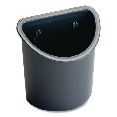 Verticalmate Plastic Pencil Cup, 4.25 x 4.25 x 5, Fabric Panel Mount, Gray