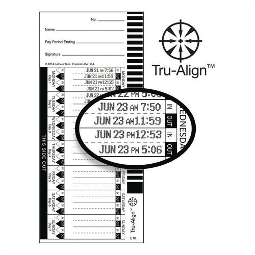 Time Clock Cards for Lathem Time 1600E, One Side, 4 x 9, 100/Pack