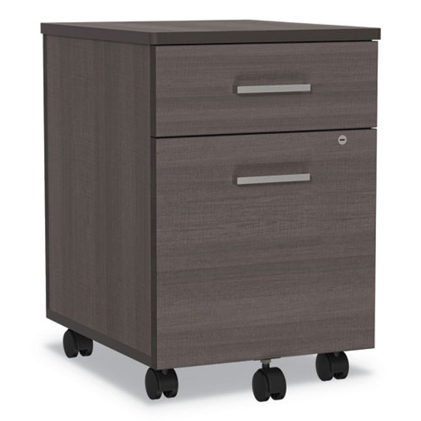 Trento Line Mobile Pedestal File, Left or Right, 2-Drawers: Box/File, Legal/Letter, Mocha, 16.5" x 19.75" x 23.63"