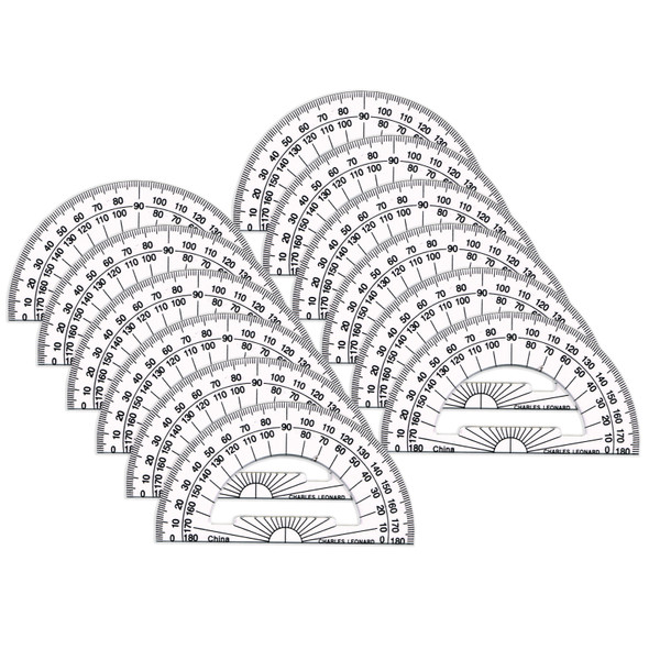 Protractor Plastic, 4-Inch, 12 Per Pack, 3 Packs