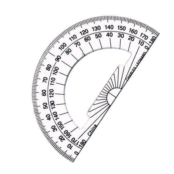 Protractor Plastic, 4-Inch, 12 Per Pack, 3 Packs