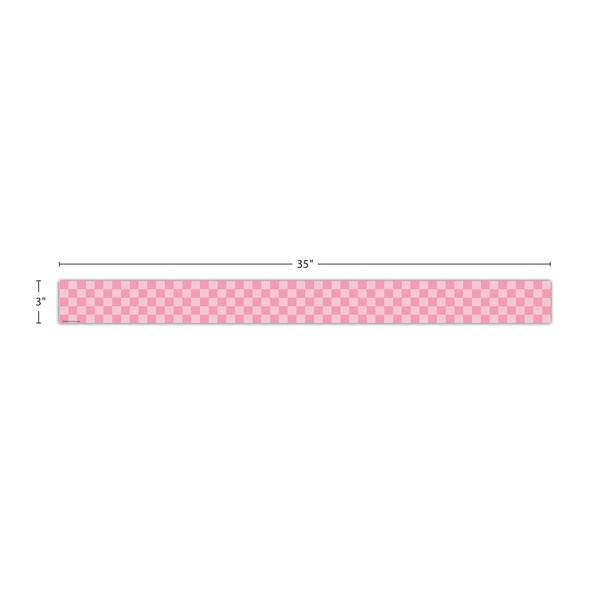 Cool for School Pink Checkers Straight Border Trim, 35 Feet Per Pack, 3 Packs