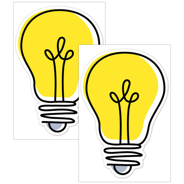 Core Décor Doodle Lightbulb 6" Designer Cut-Outs, 36 Per Pack, 2 Packs