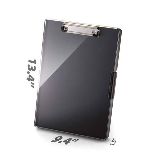 Clear View Clipboard Storage Box, Black