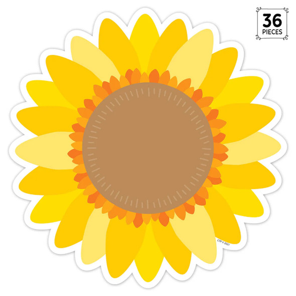 Sunflower 6" Designer Cut-Outs, 36 Per Pack, 2 Packs