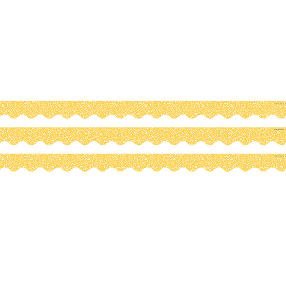 Composition Yellow Scalloped Border Trim, 35 Feet Per Pack, 3 Packs