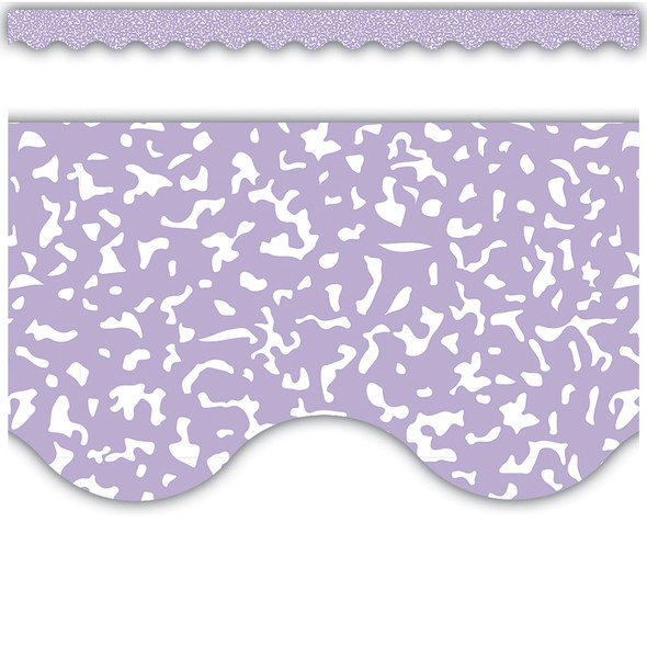 Composition Purple Scalloped Border Trim, 35 Feet Per Pack, 3 Packs