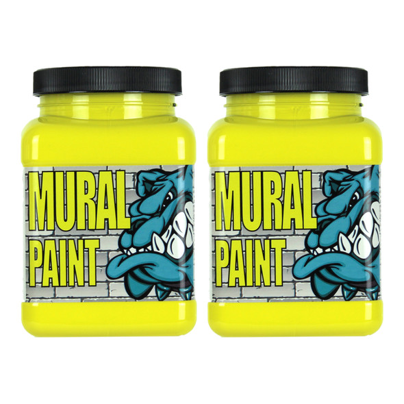 Mural Paint, Pint, Smiley Face (Bright Yellow), Pack of 2