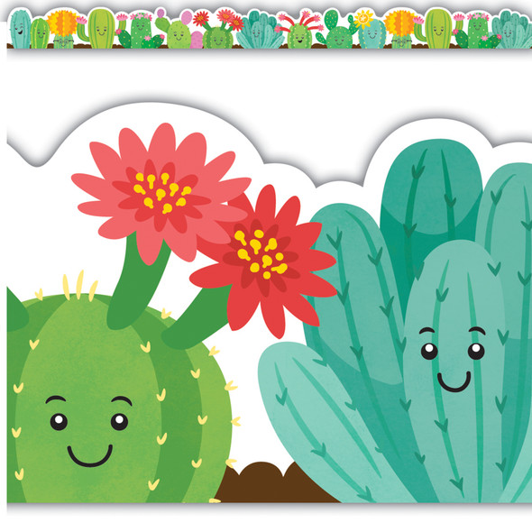 Happy Cactus Crew Die-Cut Border Trim, 35 Feet Per Pack, 3 Packs