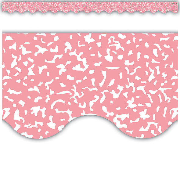 Composition Pink Scalloped Border Trim, 35 Feet Per Pack, 3 Packs
