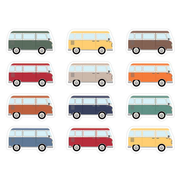 Moving Mountains Road Trip Camper Vans Mini Accents, 36 Per Pack, 3 Packs