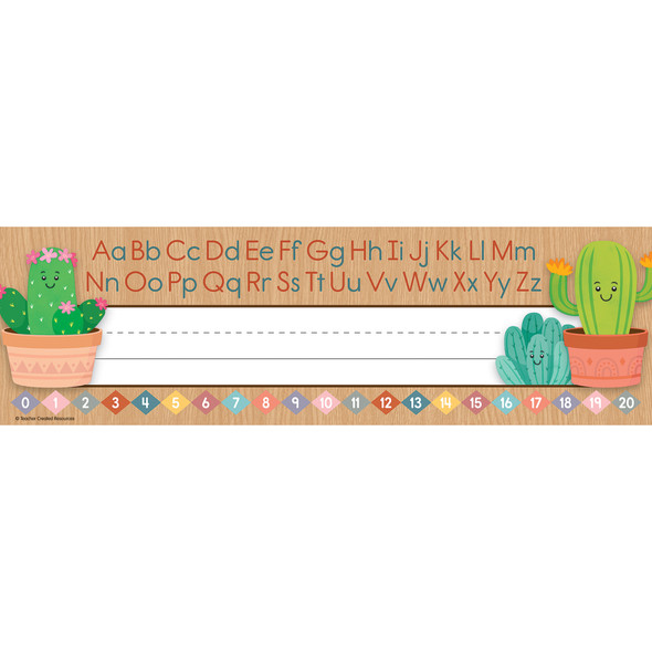 Happy Cactus Crew Flat Name Plates, 36 Per Pack, 3 Packs