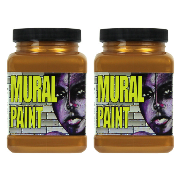 Mural Paint, Pint, Glam Rock (Gold Metallic), Pack of 2