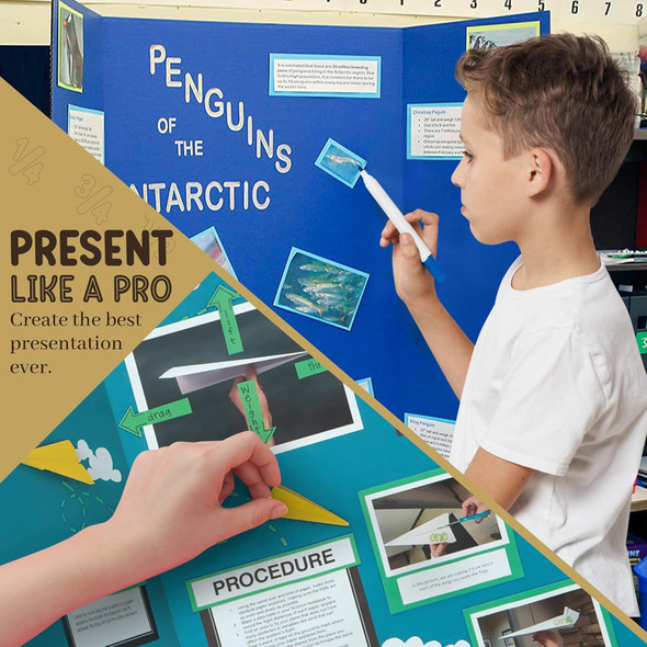 Trifold Poster Board, Presentation Board, 36" x 48", White, Pack of 4