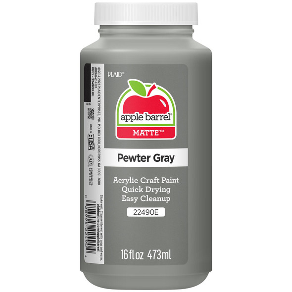 Acrylic Paint Matte, 16oz., Pewter Gray