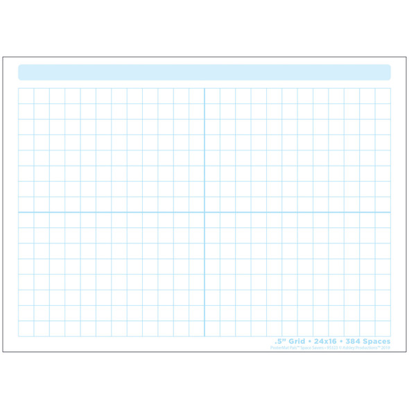 Smart Poly Single Sided PosterMat Pals Space Savers, 1/2" Grid Blocks, 468 Blocks, 13" x 9.5"