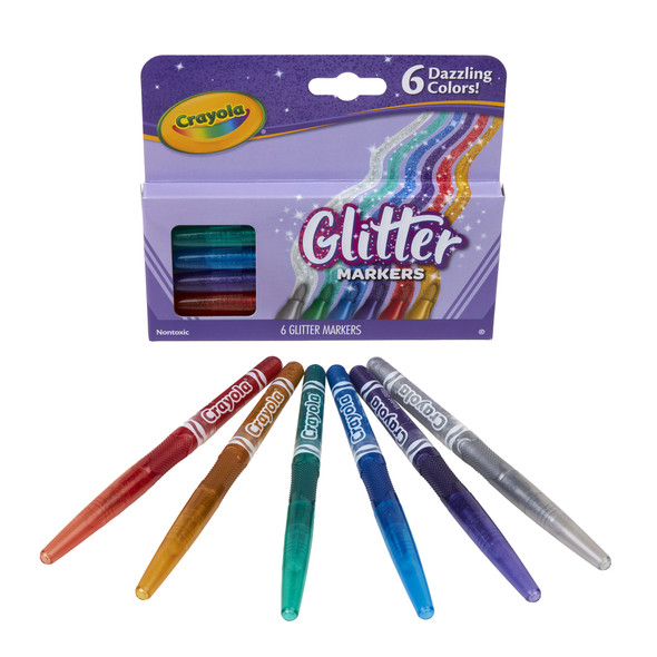 Glitter Markers, 6 Per Box, 3 Boxes