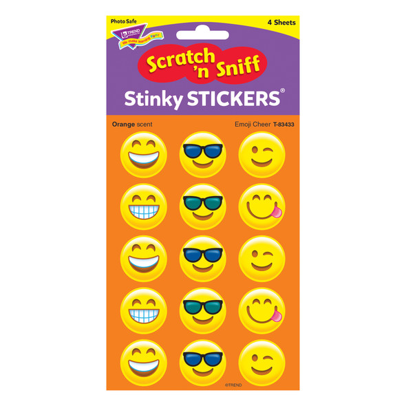 Emotion Icon Cheer/Orange Stinky Stickers®, 60 Per Pack, 6 Packs Emotion Icon Cheer/Orange Stinky Stickers®, 60 Per Pack, 6 Packs