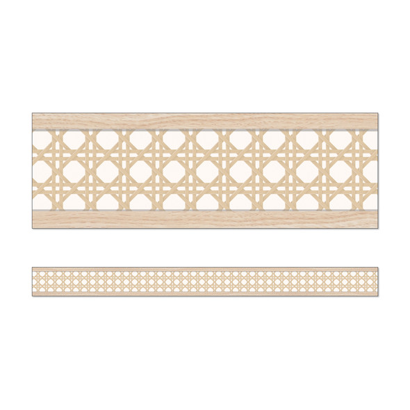 True to You Woven Cane Straight Bulletin Board Borders, 36 Feet