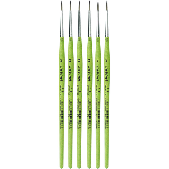 FIT Synthetics Student Brush, Synthetic, Acrylic & Tempera, Round, Series 373, Size 2, Pack of 6