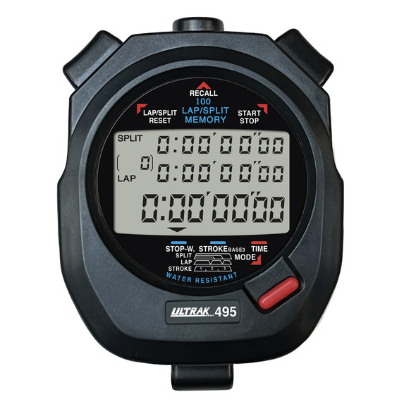 495 100 Memory Stopwatch, Black